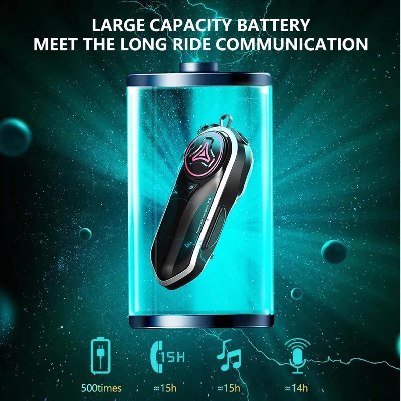 INTERCOM X6 BLUETOOTH HELM HEADSET X6 INTERCOM HELM DUALMIC ORIGINAL