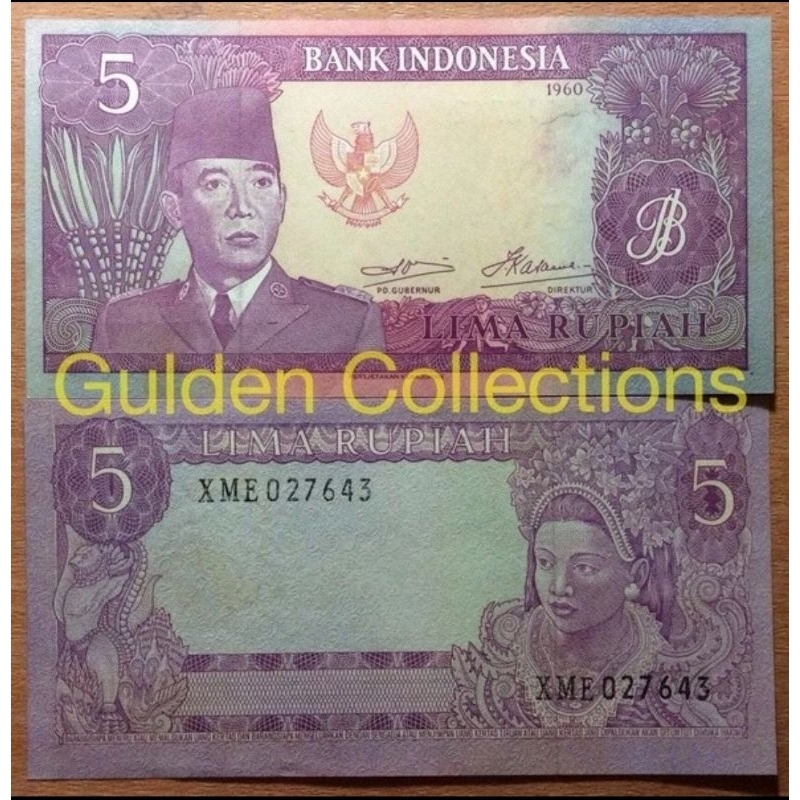 5 Rupiah Soekarno 1960 UNC