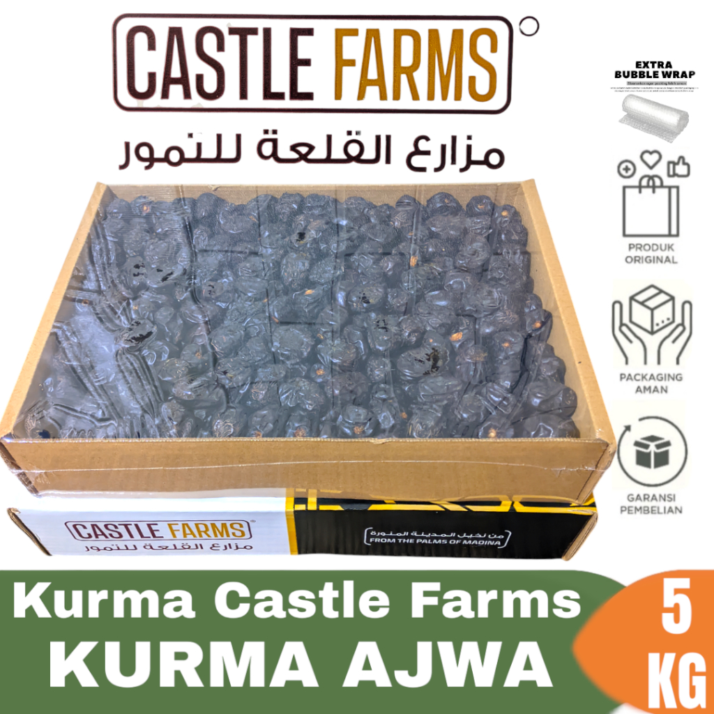 

Kurma Ajwa 5Kg Castle Farms Premium Organic Oleh Oleh Haji Umroh