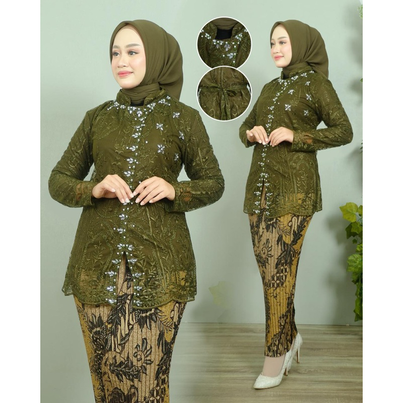 New Kebaya Sarita Tile Full puring Payet Jahit Tangan  Kebaya Pesta Kondangan Keluarga/ Kebaya Wisud