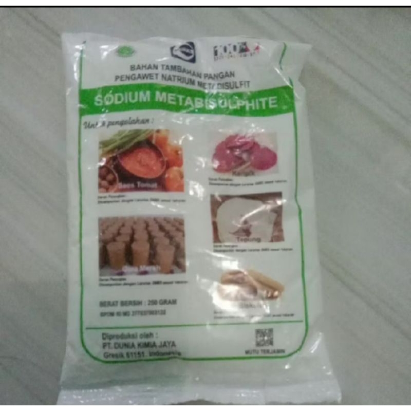 

PAKET HEMAT 5 PCS SODIUM METABISULPHITE 250g bahan tambahan pangan pengawet