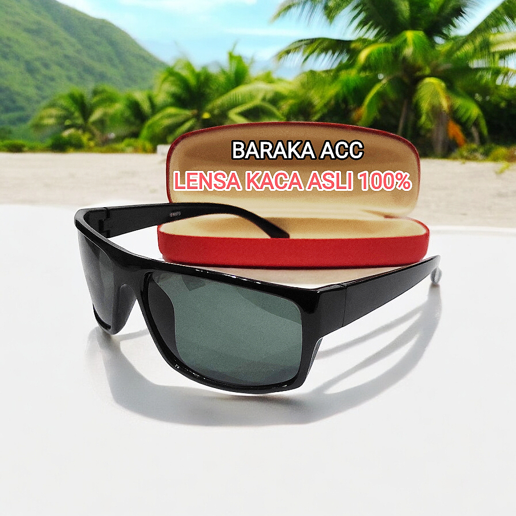 Kacamata Hitam Pria Kaca Asli Baraka Acc Berkwalitas Baik