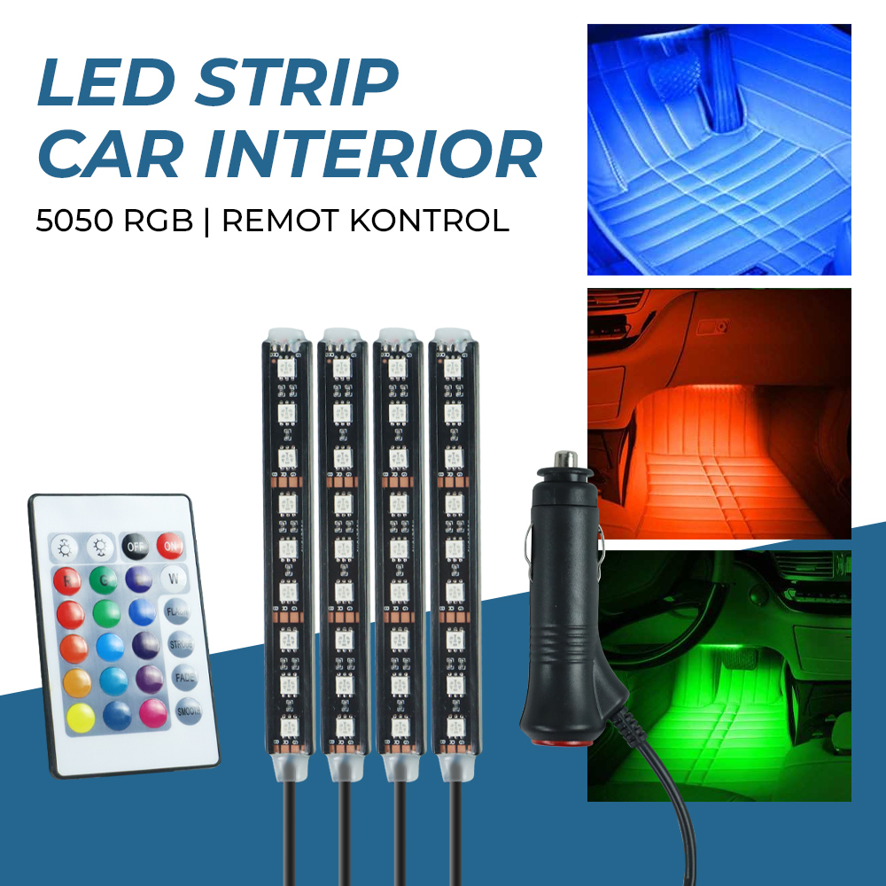 Lampu LED Kolong Mobil RGB Lampu Dashboard   Lampu LED Strip Car Interior Light 5050 RGB dan Rem