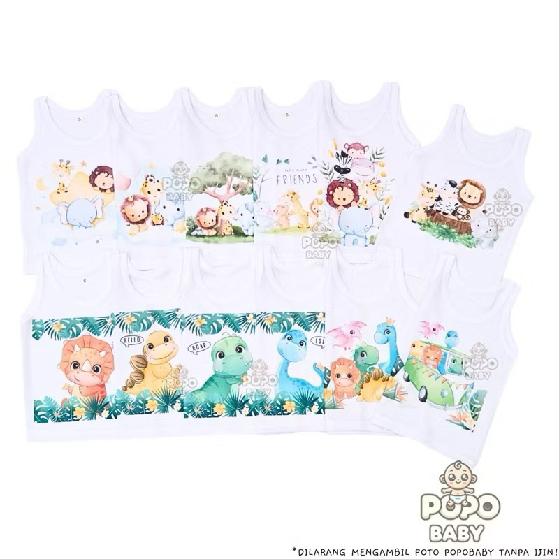 KAOS DALAM BAYI/ SINGLET BAYI MOTIF KARAKTER PEREMPUAN/ LAKI PERTAMA DI SHOPEE