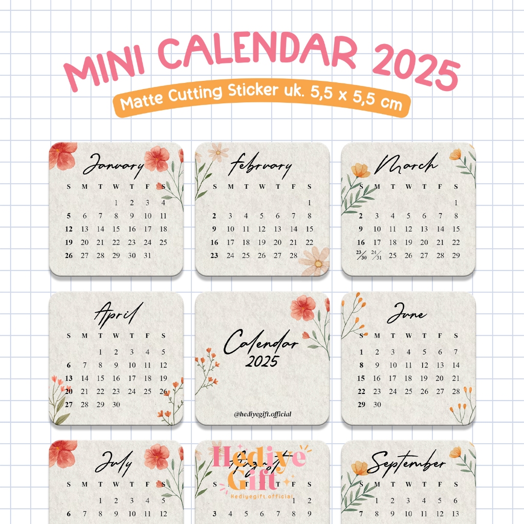 

Bullet Journal Kit I Hediye Mini Sticker Calendar 2025
