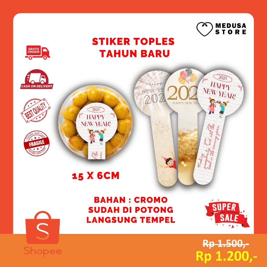 

Stiker Segel Toples Tahun Baru / Sticker Toples Happy New Year