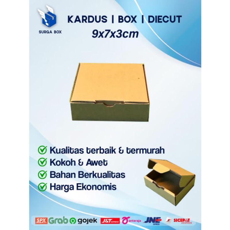 

Kardus karton Uk. 9x7x3 cm....Die Cut/Pizza