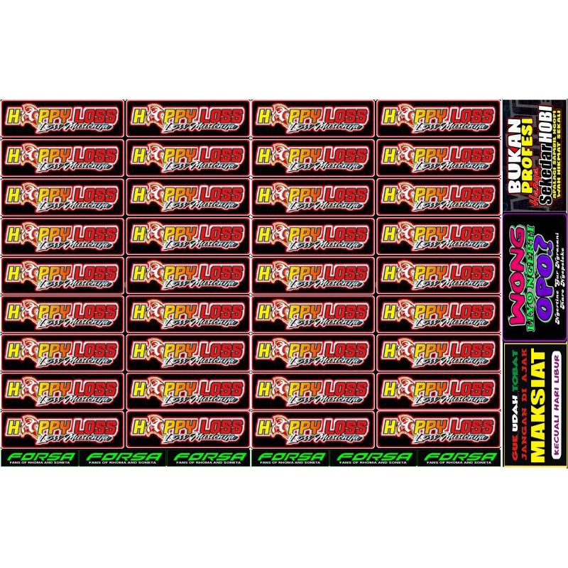 

39 PCS STIKER DANGDUT GG MUSIC | STIKER HAPPY LOSS