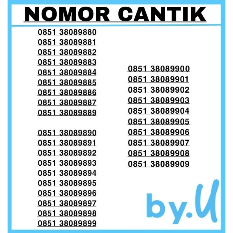 NOMOR CANTIK BY.U