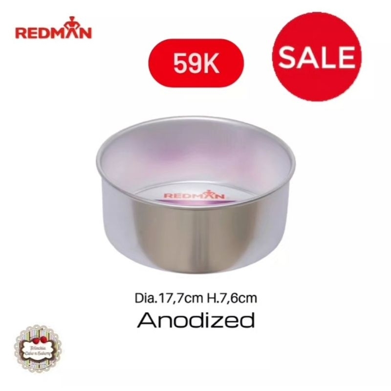LOYANG CETAKAN KUE 17,7CM BULAT TANPA SAMBUNGAN MERK REDMAN SPONGE CAKE BOLU JADUL CHIFFON CAKE