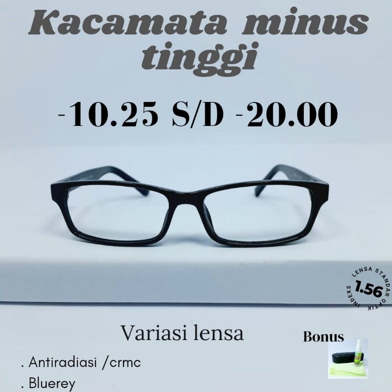 KACAMATA MINUS TINGGI LENSA INDEKS 1.56 LENSA CUSTOM SESUAI UKURAN STANDAR OPTIK