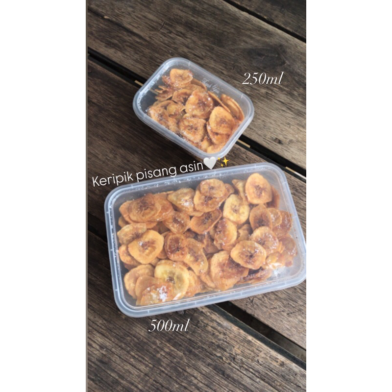 

keripik pisang varian ori/asin size 250ml