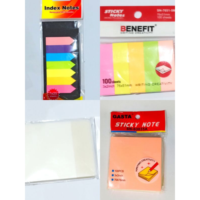 

sticky note 76x51mm 76x76mm 50x20mm 46x12mm tempelen penanda kertas