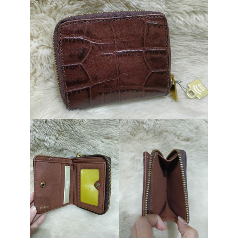 JORI ZIP BIFOLD BROWN CROCO