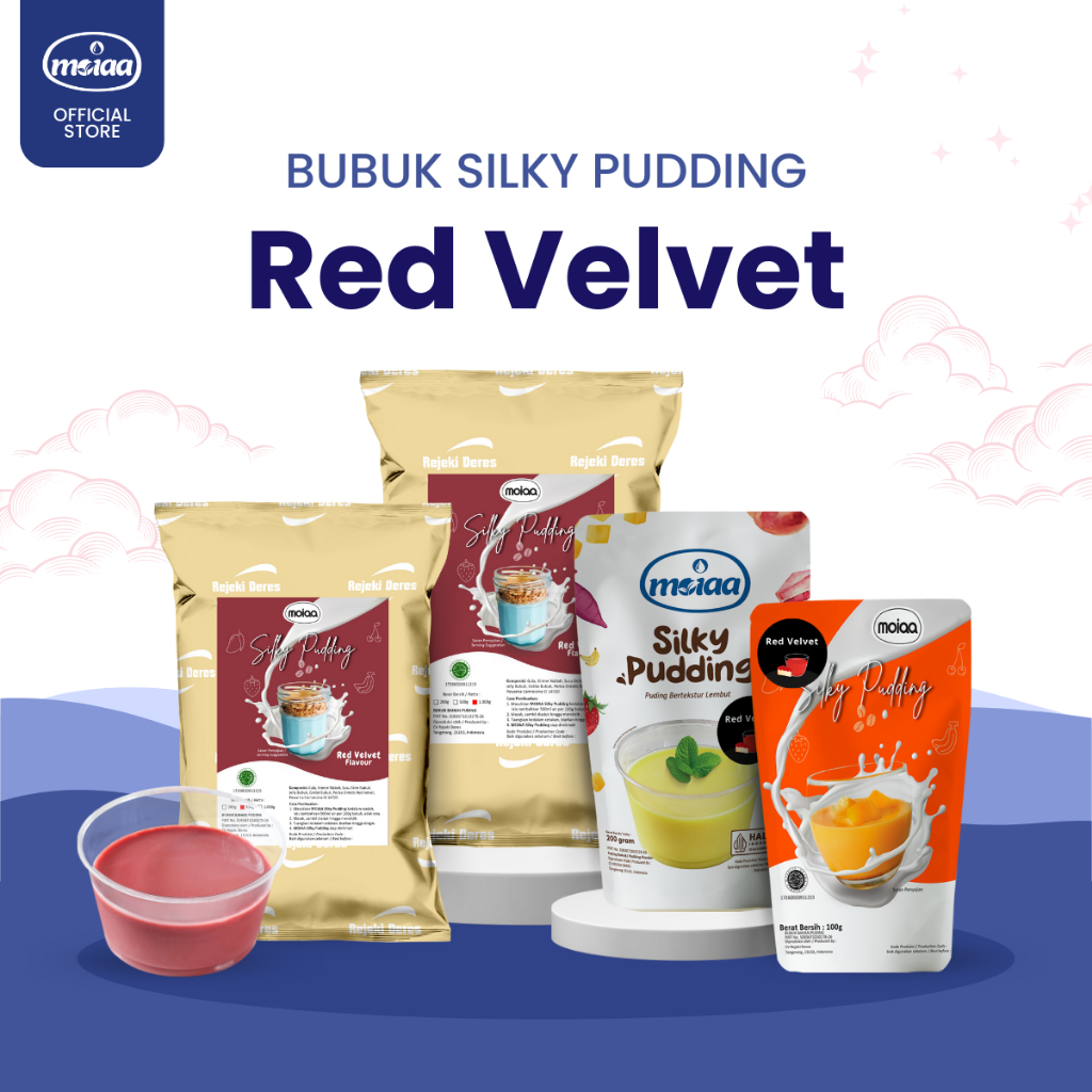 

MOIAA - Silky Pudding MOIAA Red Velvet 200g - Puding Kue Red Velvet 200g / Powder / Bubuk Puding Instant