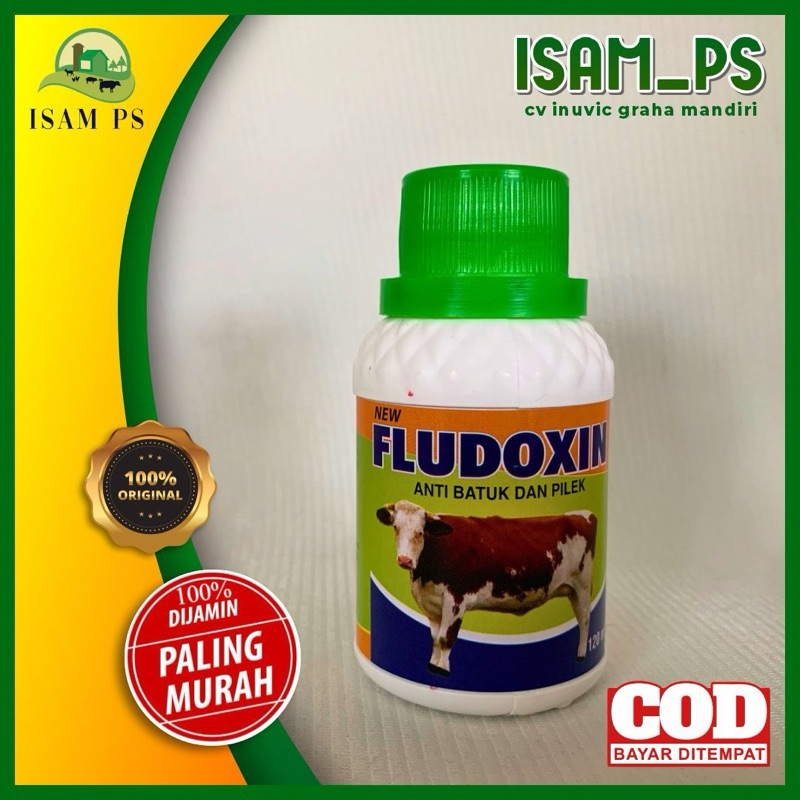 FLUDOXIN NEW ORIGINAL-Obat batuk kambing-Obat Batuk Ternak-Obat Pneumonia Kambing 120ml