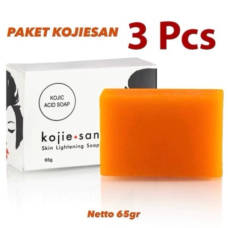 HEMAT 3 PCS - SABUN KOJIE SAN Kojic Acid Soap KOJIE-SAN 65 GRAM Skin Lightening BPOM/ Paquito Lighte