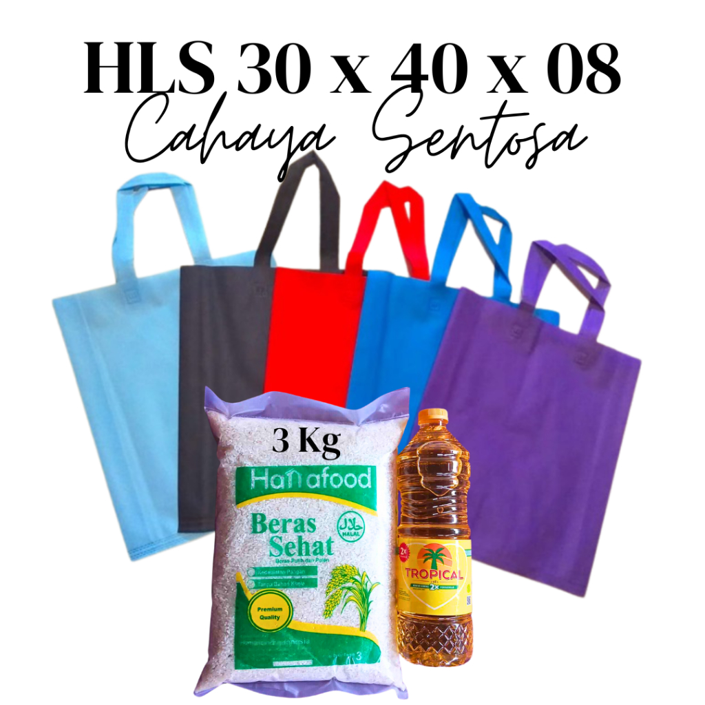 

(12 pcs) Tas Spunbond HLS Goodie Bag Souvenir 30 x 40 x 08 - Spunbond