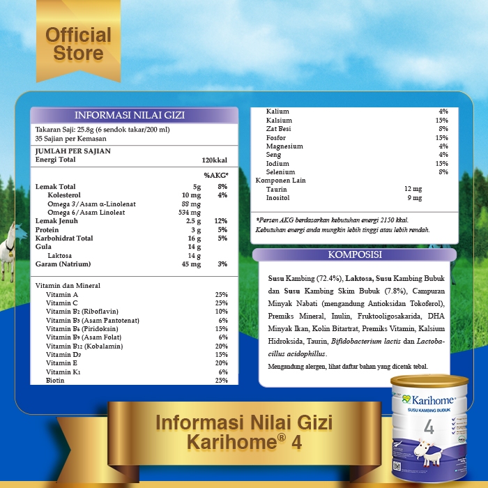 

RB Karihome 4 Susu Kambing Bubuk Untuk Anak Usia 3 12 Tahun