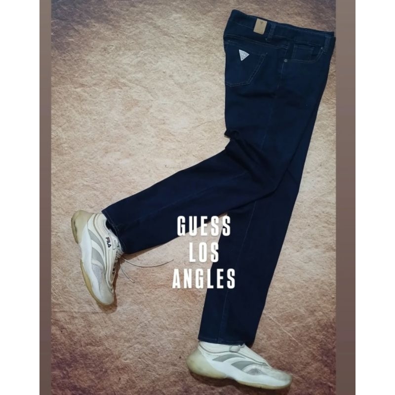 jeans pria GUESS bahan denim tebal ngaret bekas second preloved