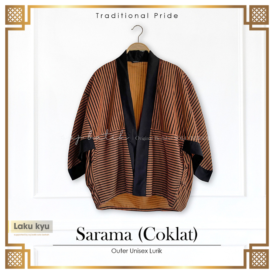 Lurik batik Cardigan wanita kekinian terbaru 2025 batik salur stripe over size jumbo atasan batik ka