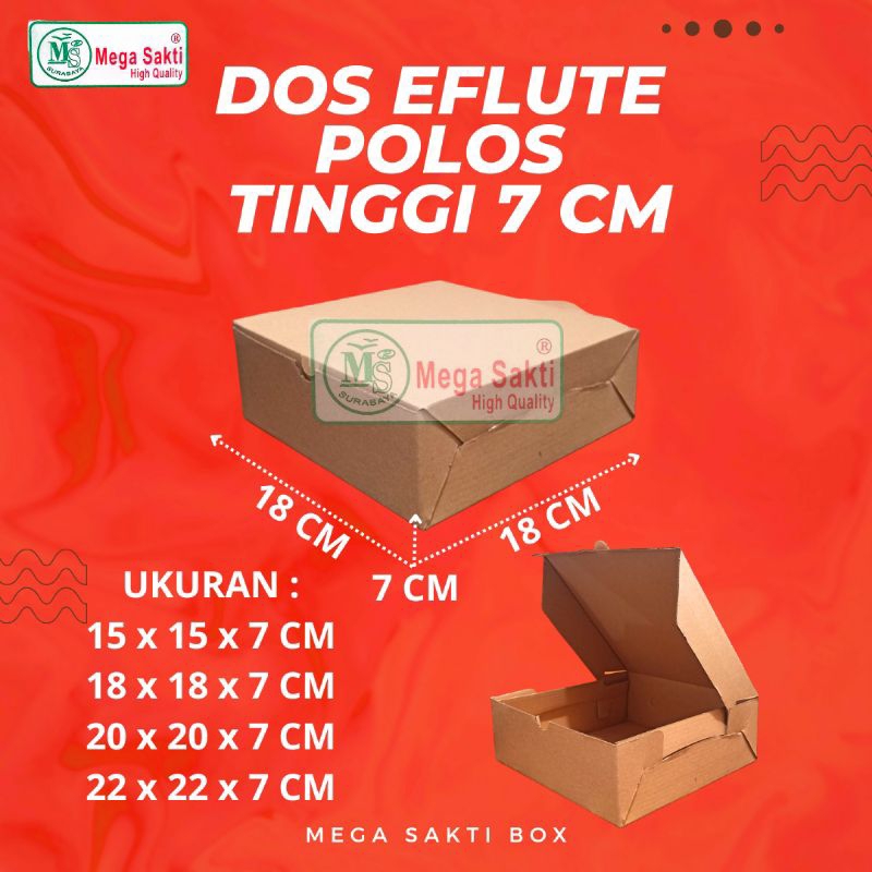 

(ISI 10 PCS) DOS / DUS KUE EFLUTE POLOS TINGGI 7 CM UK. 15, 18, 20, 22CM / KARTON BOX KOTAK HAMPERS EFLUTE POLOS