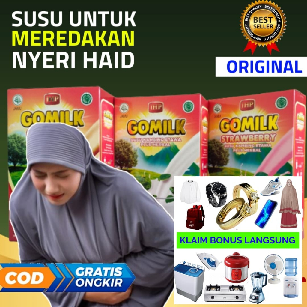 

KLAIM HADIAH LANGSUNG Susu Gomilk Pereda Sakit Haid