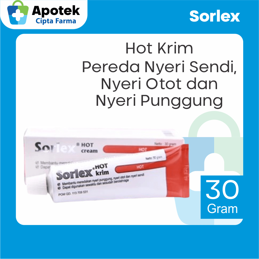 Sorlex Hot Cream Menthol Camphor Minyak Gandapura Capsaicin Chamomile Hot Krim Buat Otot dan Nyeri S