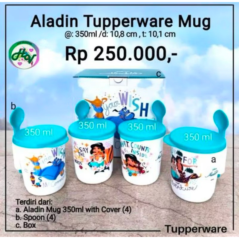 Aladin Mug Set (4) Tupperware / Gelas