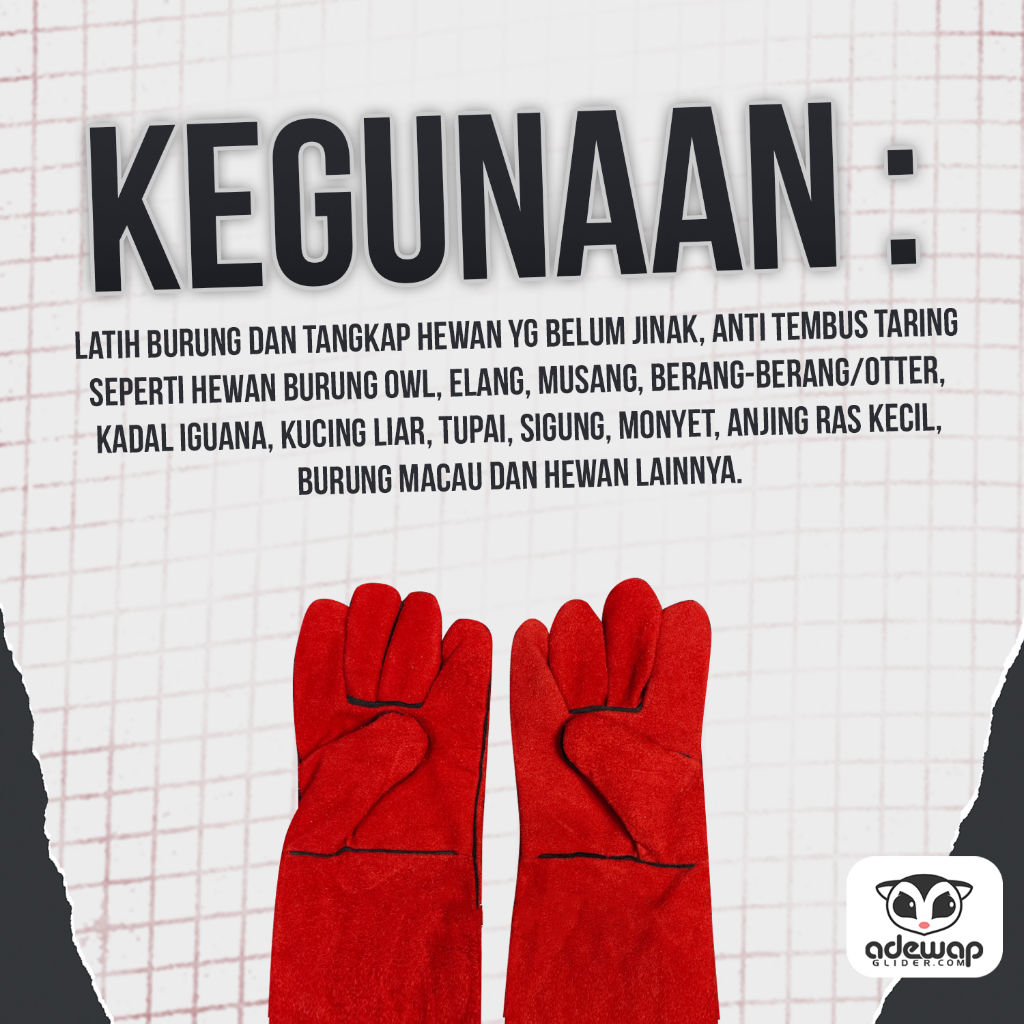 ADEWAP GLIDER Pet Gloves Safety Sarung Tangan Handle