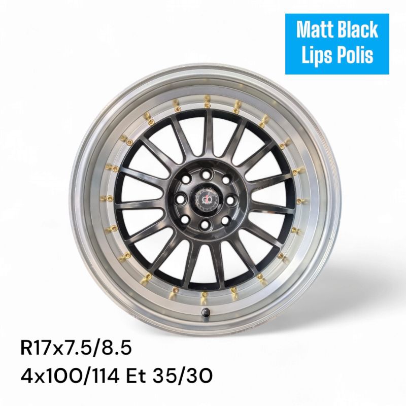 Velg Gio R17 Pcd 4 x 100/114 Lebar 7.5 / 8.5 Et 35 / 30