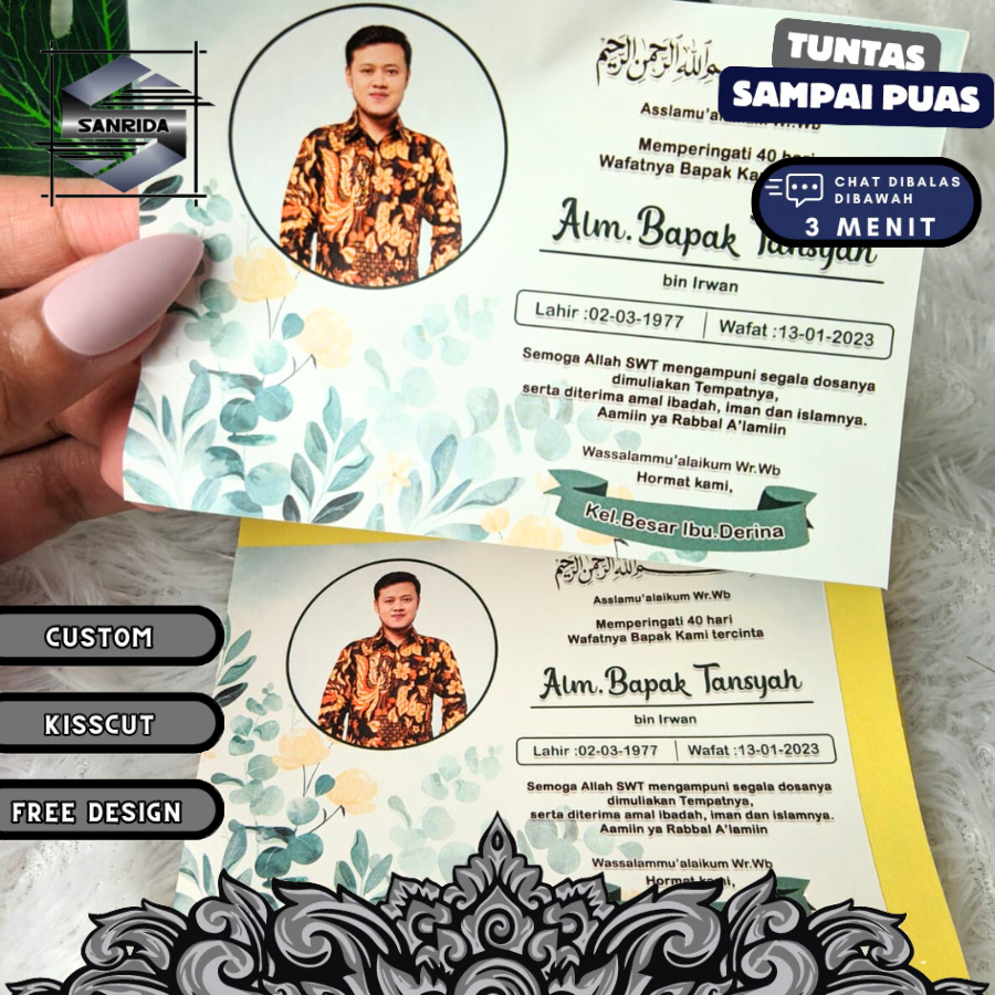 Stiker Tahlilan Pengajian Mengenang Wafatnya 40 100 1000 hari untuk Kotak Nasi dan Box Makanan