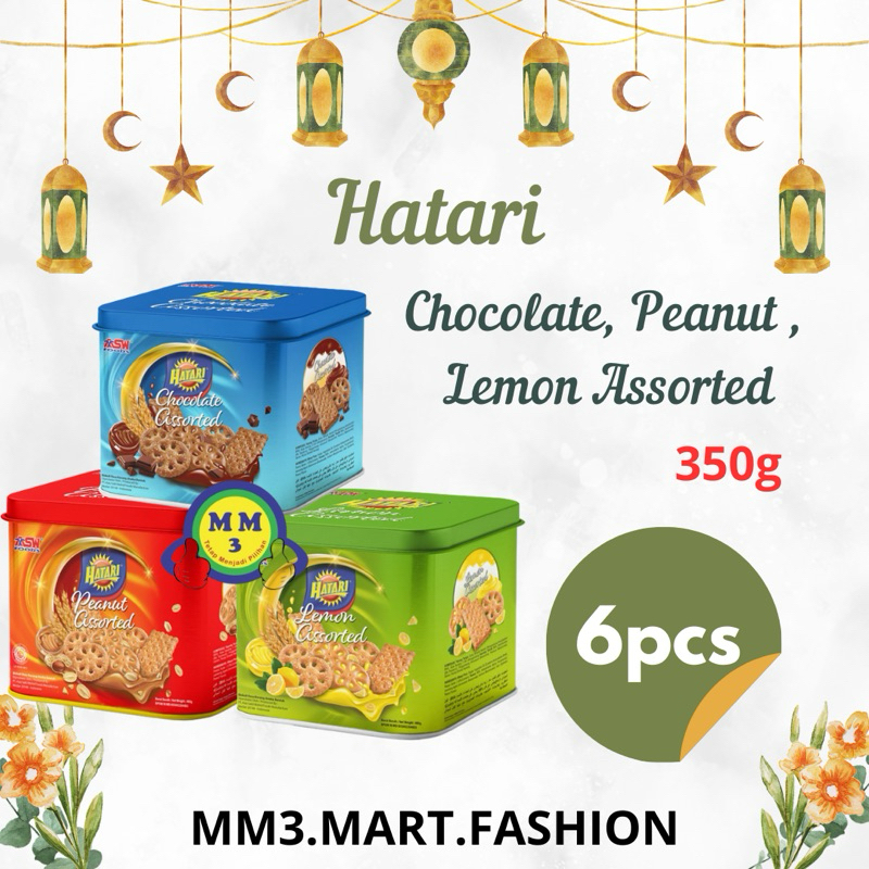 

PAKET HEMAT 1 DUS ASW HATARI BISKUIT CHOCOLATE ASSORTED 350G / HATARI BISCUITS LEMON ASSORTED 350g / HATARI PEANUT ASSORTED 350g