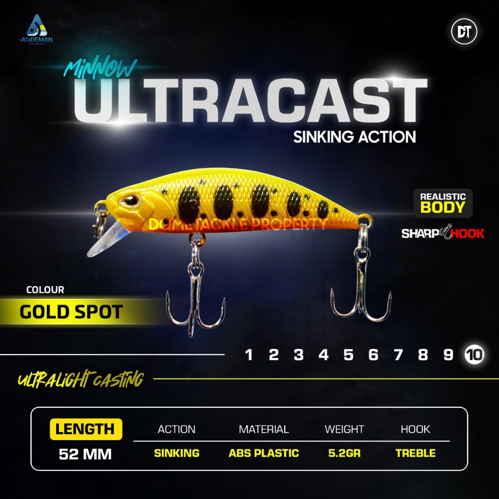 Lure Andeman Umpan Pancing Minnow Ultracast 5.2 gram 5.2 cm | Umpan Minnow Kozakana Andeman 5.5 gram