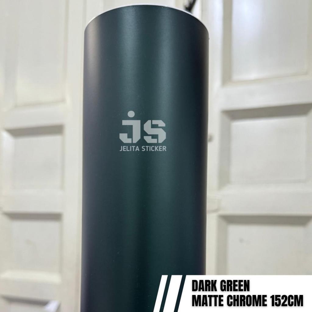 Sticker Skotlet Mobil Dark Green Satin Mettalic Doff Matte Chrome Lebar 152cm / Stiker Abu Green Met