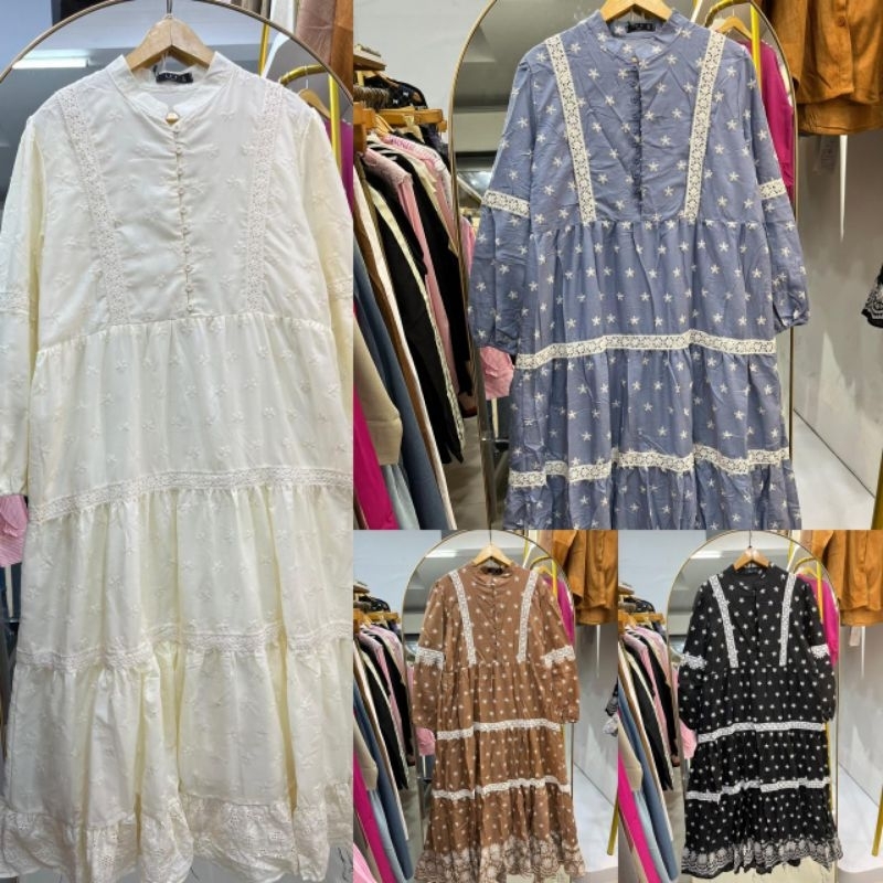 Maxi dress lafreya soft katun bordir premium