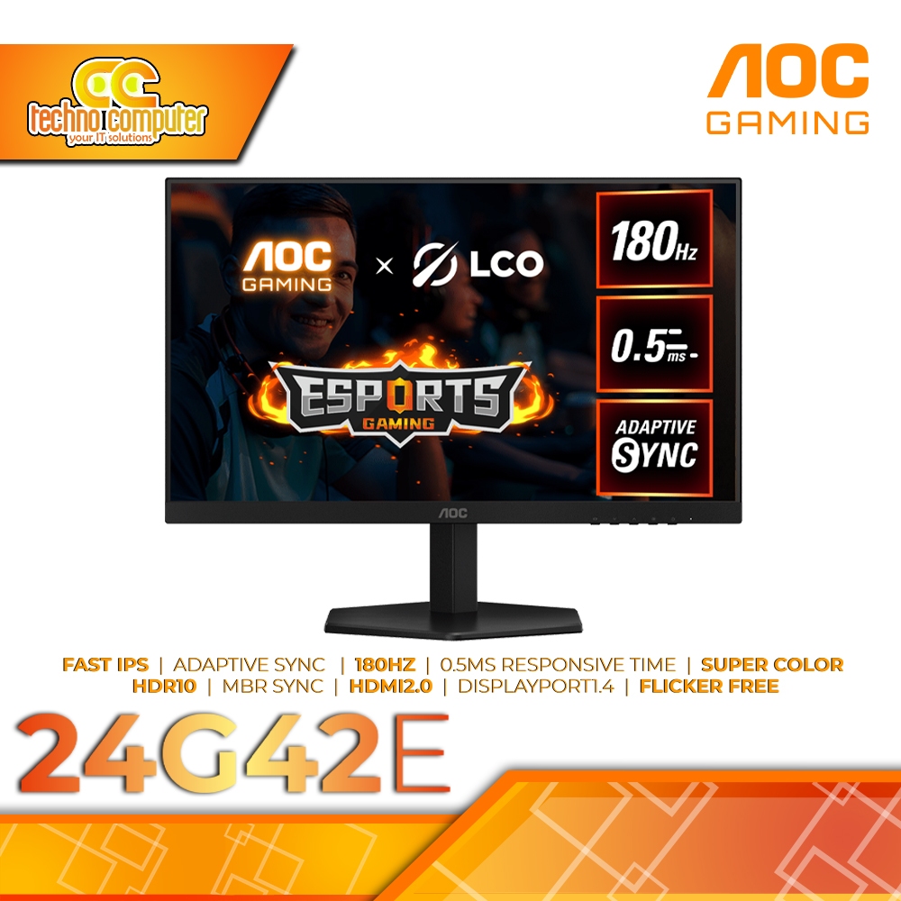 MONITOR AOC 24G42E/70 Gaming Monitor - 24 inch, FHD (1920 x 1080), IPS, 180Hz, 0.5ms