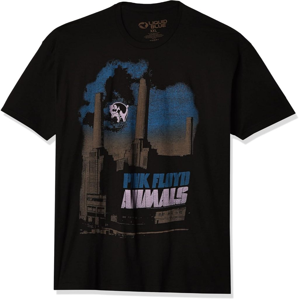 Baju Kaos Band Liquid Blue Men's Standard Pink Floyd Pig Stain Short Sleeve T-Shirt Cotton Combed 24