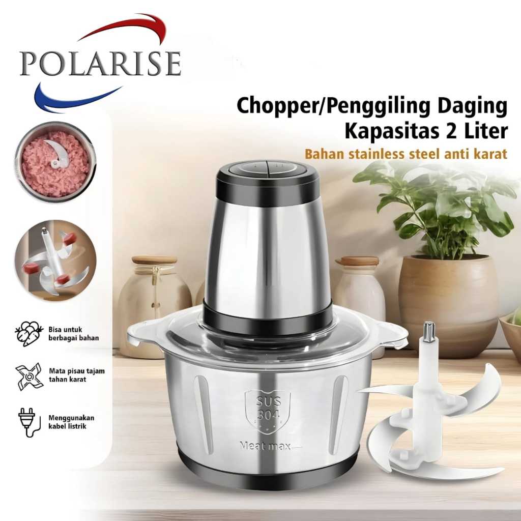 SNI Blender Daging Stainless 2 Liter Penggiling Daging Multifungsi Meat Grinder Cooper