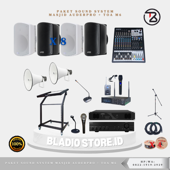 Paket Sound System Masjid AUDERPRO - TOA M6 Berkualitas Terbaik