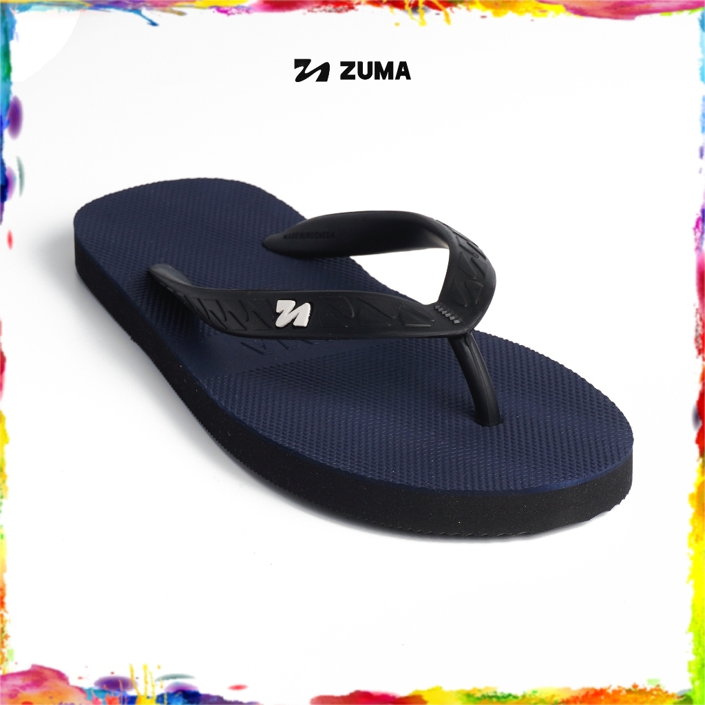 Zuma Men Classic 23/Sandal Jepit Sandal Karet Pria - Navy Hitam