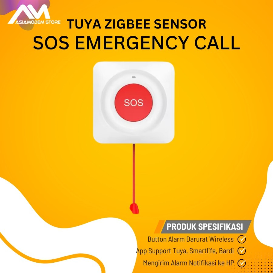 Tuya Smartlife Zigbee Smart SOS Emergency Call Button Wifi Wireless Bell Alarm Rumah Sakit