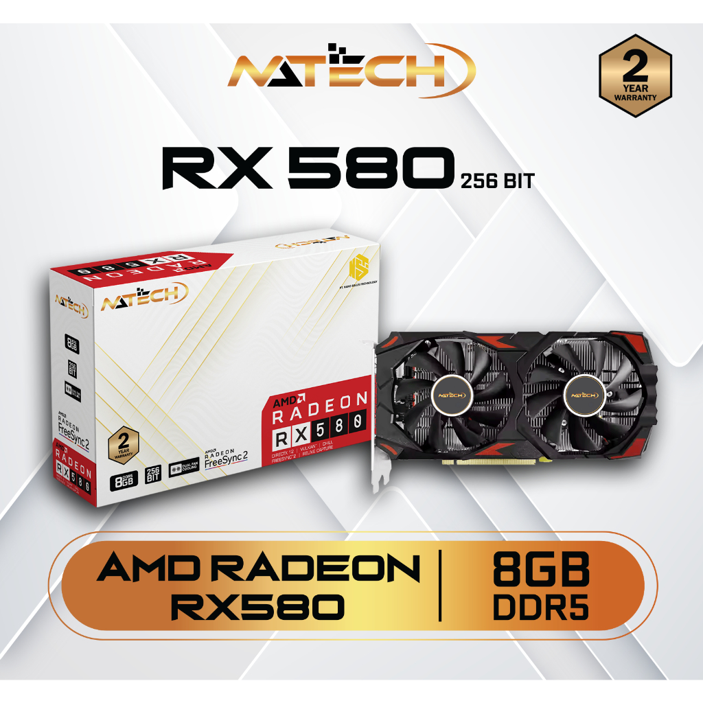 VGA CARD / VGA NVIDIA RX580 / VGA RX580 / VGA NATECH RX580 8GB DDR5 256BIT