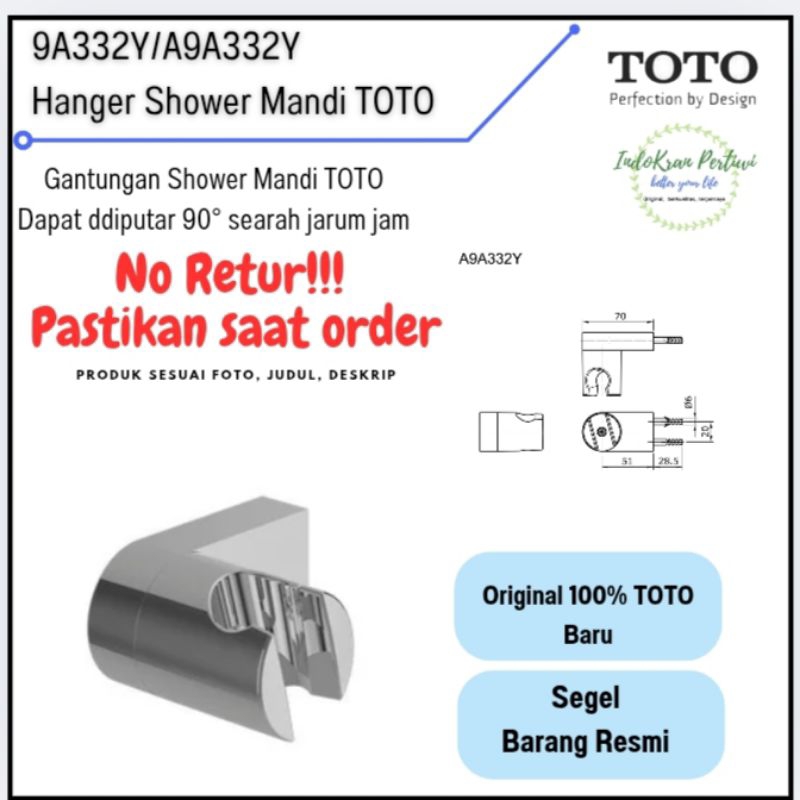 Hanger Shower Mandi TOTO 9A332Y / Gantungan Shower Mandi TOTO / Hand Shower Hanger TOTO