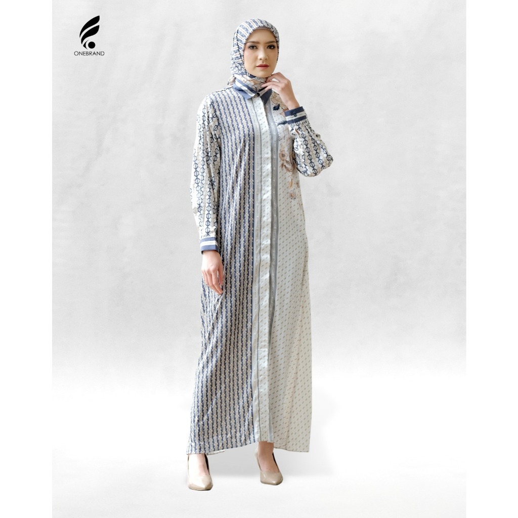 ONEBRAND Hijab KYRA Dress Motif Silk | Gamis Dress Wanita Premium Motif Elegan Casual