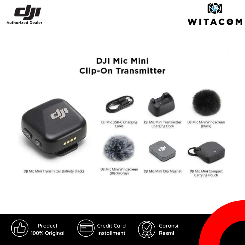 DJI Mic Mini Clip-On Transmitter with Built-In Microphone - Infinity Black