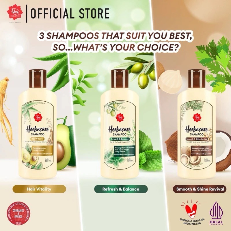 Viva Herbacare Shampoo 180ml Viva Perawatan Rambut Shampoo 180ml