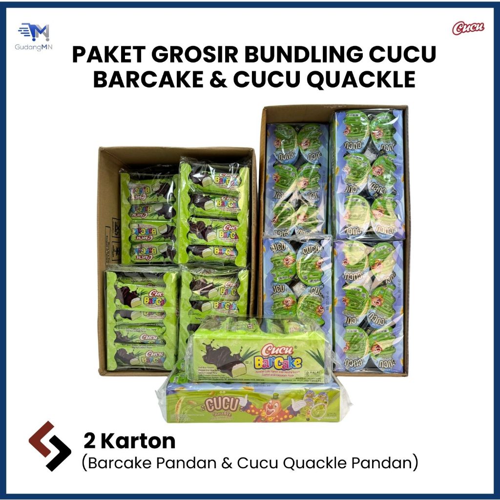 

Paket Grosir Bundling Cucu Barcake Pandan & Cucu Quackle Pandan