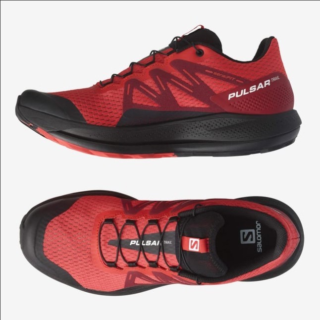 SEPATU LARI MENS TRAIL RUNNING SALOMON PULSAR TRAIL POPPY RED