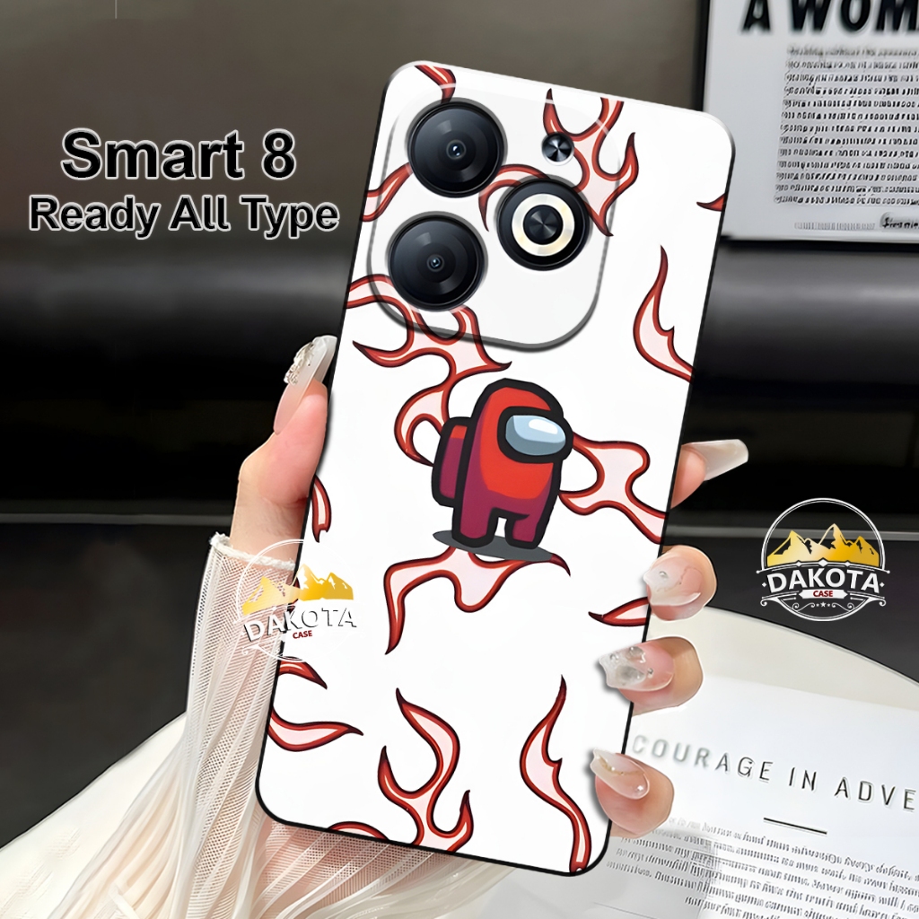 Dakota - Softcase Hp Infinix Smart 8 Terbaru - Case Silikon TPU Motif Amogus Case Fusion Full Cover 